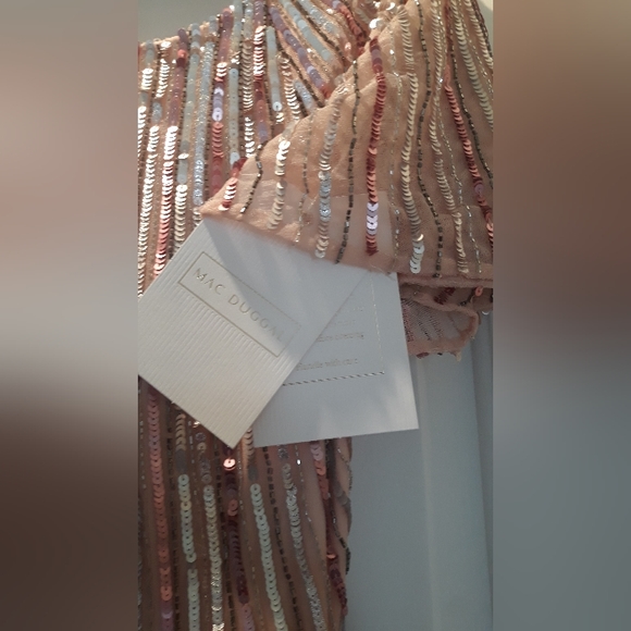 NWT MAC DUGGAL 4913M ROSE PINK FLUTTER SLEEVE GOWN - Picture 11 of 13